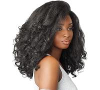 Sensationnel Curls Kinksandco Half Wig - Rain Maker Instant Weave Drawstring Cap for Natural 3C to 4C Hair Textures (1B OFFBLACK)