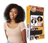 Sensationnel Curls kinksandco kinkyedges wig - kinky coily 16 inch 13x6 lace frontal natural kinkytexture edged hairline for natural 3c to 4c hair textures (2 DARKBROWN)