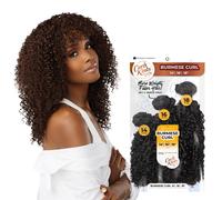 Sensationnel Curls kinksandco synthetic bundles - burmese curl multibundle quick weave hair for natural 3c to 4c hair textures (14 16 18 inch 1 JETBL