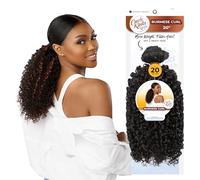 Sensationnel Curls kinksandco synthetic bundles - burmese curl quick weave hair or pony styles for natural 3c to 4c hair textures - 1 pack (20 inch, 1 JETBLACK)