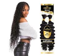 Sensationnel Empire bulk hair braiding - deep bulk 18inch human hair boho braids with for knotless box or curly loose wave - HH Empire deep bulk (18 inch, 1 JETBLACK)