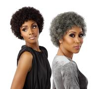 Sensationnel Empire Human Hair Wig - Salt And Pepper Bliss Contouring Mesh Cap Heat Safe (M44)