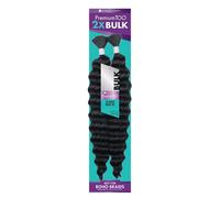 Sensationnel Human hair blend PremToo - 2x Deep Bulk 18-inch human hair blend hair extensions with for boho, knotless box styles - HB Prem Too Deep B