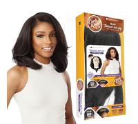 Sensationnel Kinksandco Kinkyedges Layered Wig 14" 13"x6" Lace Frontal Natural Kinky Texture with Edges Hairline for Natural 3C to 4C Hair Textures (1B Offblack)