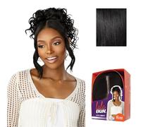 Sensationnel Lulu bun updo hairextensions - unit 1 synthetic 3x3.5 hd lace parting quick and easy wear drawstring cap hair wig piece (1 JETBLACK)