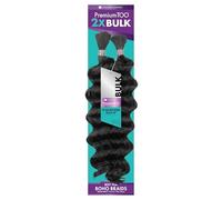 Sensationnel PremToo Bulk Weaving - 2 x Ocean Wave Human Hair Blend for Boho, Knotless Box or Curly Loose Wave Styles - 1 Pack (18 inch, 1B Offblack)