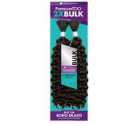 Sensationnel PremToo Bulk Weaving - 2 x Water Wave Human Hair Blend for Boho, Knotless Box or Curly Loose Wave Styles - 1 Pack (18 inch, 2)