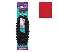 Sensationnel PremToo Bulk Weaving - 2 x Water Wave Human Hair Blend for Boho Knotless Box or Curly Loose Wave Styles - 1 Pack (18 inch, Red)