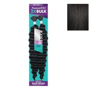 Sensationnel PremToo bulk weaving - 2x deep human hair blend for boho, knotless box or curly loose wave styles - 1 pack (18 inch, 1B OFFBLACK)