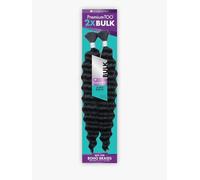 Sensationnel PremToo bulk weaving - 2x deep wave human hair blend for boho, knotless box or curly loose wave styles - 1 pack (18 inch, 2 DARK BROWN)