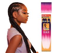 Sensationnel X-pression prestretched braiding hair - 3x braid 58 inch all kanekalon flame retardant synthetic braid for box braids and twists (3 pack, 3TPURPLE/PINK/LPINK)