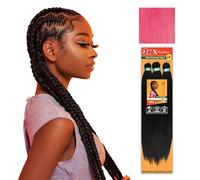 Sensationnel X-pression prestretched braiding hair - 3x braid 58 inch all kanekalon flame retardant synthetic braid for box braids and twists (3 pack, PINK)