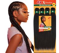 Sensationnel Xpression prestretched braiding hair - 4x xpression 38 inch kanekalon flame retardant smooth yaki braid - 4x x-pression 38 inch (1 pack, 4 MEDBROWN)