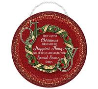 Sensations Joy Wreath Christmas Hanging Plaque