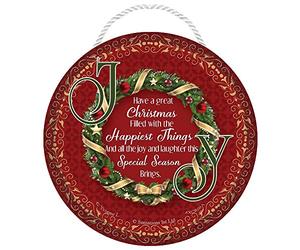 Sensations Joy Wreath Christmas Hanging Plaque