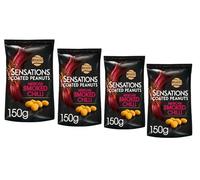 Sensations Mexican Smoked Chilli Coated Sharing Peanuts 150g (Pack of 4) | By Ideaonic