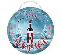 Sensations Wine is So Delightful Christmas Hanging Plaque