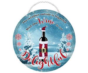 Sensations Wine is So Delightful Christmas Hanging Plaque