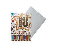 Sensations / Xpress Yourself Express Yourself Birthday Card for Age 18 Male - Includes Envelope - Golden Star Design,19 x 13.3 cm