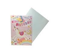Sensations / Xpress Yourself Express Yourself Birthday Card for Age 3 Female - Includes Envelope - Animated Unicorn Design, 19 x 13.3 cm