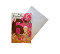 Sensations / Xpress Yourself Express Yourself Birthday Card for Great Granddaughter Age 6 - Includes Badge and Envelope - Animated Little Girl Riding Along Her Pet Friend Design,22.8 x 15.3 cm