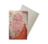 Sensations / Xpress Yourself Express Yourself Birthday Card for Mum - 3D Effect on Cover and 8 Page Insert - Envelope Included - Flowers and Dress Design,30 x 19.5 cm