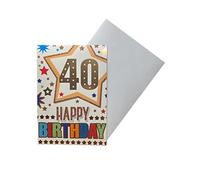 Sensations / Xpress Yourself Male 40 Happy Birthday Card, 19cm x 13cm