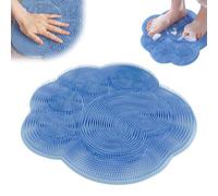SENSCKMLMP 2025 New Silicone Foot Scrubber for Shower, Feet and Back Cleaning Pad Back Massages & Washer Exfoliating Bath Wash Pad Without Bending (Blue)