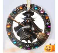 SENSCKMLMP Stained Glass Butterfly Ornament - Christmas Tree Decor (Magic Witch,set)
