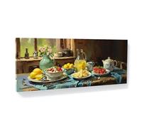 Sense Canvas Dining Country Feast 4 Canvas Art - Home Decor Wall Art Print Poster Painting Large 40x16 / 0.75"