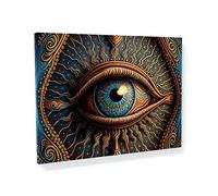 Sense Canvas Dmt Trippy Third Eye Psychedelic 17 Canvas Art - Home Decor Wall Art Print Poster Painting Small 16x12 / 1.5" (40x30cm / 4cm)