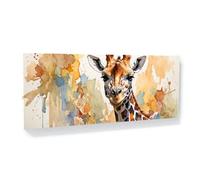 Sense Canvas Giraffe Spotted Serenity 55 Canvas Art - Home Decor Wall Art Print Poster Painting Large 40x16 / 0.75"