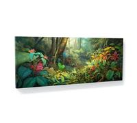 Sense Canvas Jungle Foliage Realistic 37 Canvas Art - Home Decor Wall Art Print Poster Painting Large 40x16 / 0.75"