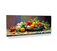Sense Canvas Kitchen Harvested Vibrance 47 Canvas Art - Home Decor Wall Art Print Poster Painting Large 40x16 / 0.75"