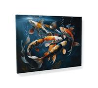 Sense Canvas Koi Fish Artwork 7 Canvas Art - Home Decor Wall Art Print Poster Painting Medium 24x18 / 0.75"