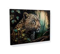 Sense Canvas Leopard Atmospheric Forest 19 Canvas Art - Home Decor Wall Art Print Poster Painting Large 40x30 / 0.75" (100x75cm / 2cm)