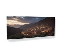 Sense Canvas Moroccan Mountain Village Tales 69 Canvas Art - Home Decor Wall Art Print Poster Painting Large 40x16 / 0.75"