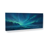Sense Canvas Northern Lights Arctic Glow 7 Canvas Wall Art Print Home Decor Large Size 40x16cm
