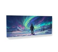 Sense Canvas Snowboard Aurora Thrill Ride 33 Canvas Print Home Decor Wall Decor Poster Painting XL 60x24/1.8cm
