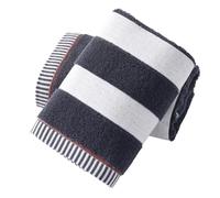 sense gnosis 100% Cotton Hand Towel Set of 2 Gauze Ribbed Black Striped Soft Quick Dry and Absorbent Bathroom Decorative Hand Towel 13 x 29 Inch
