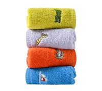 sense gnosis 100% Cotton Kids Facial Towels, Fingertip Towels for Bathroom Towel Set Animal Embroidered Children Towels & Baby Washcloths, 10 x 20 inches(4 Pack in 4 Color)