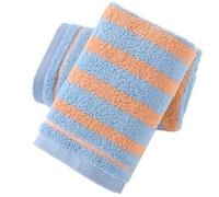 sense gnosis Blue and Orange Striped Hand Towel Soft 100% Cotton Two-Tone Striped Light Weight Hand Towels for Bathroom Highly Absorbent Quick Dry Face Towel for Home 13 X 29 Inch, 2 PC