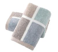 sense gnosis Blue Hand Towel Set of 2 Soft 100% Cotton Checkered & Striped Pattern Terry Absorbent Decorative Hand Towel for Bathroom 13x 29 Inch