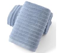 sense gnosis Blue Hand Towel Set of 2 Soft Stereoscopic Ladder Striped Design 100% Cotton Absorbent Luxury Decorative Towel for Bathroom 13 x 29 Inch