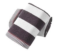 sense gnosis Brown Striped Hand Towel Soft and Absorbent 100% Cotton Luxury Bathroom Gauze Ribbed Hand Towel Decorative 13 x 29 Inch, 2 Pieces