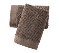 sense gnosis Chocolate Hand Towel Set of 2 Premium 100% Cotton Herringbone Striped Weave Ultra Soft Highly Absorbent Hand Towel for Bathroom 13 X 29 Inch