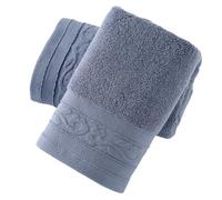 sense gnosis Dark Grey Decorative Bathroom Towels - 2 Pack Super Soft 100% Cotton Hand Towels with Floral Jacquard Border, Quick Dry and Absorbent, 13 x 29 Inch
