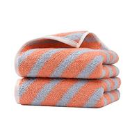 sense gnosis Decorative Hand Towel Set of 2 Pink & Blue Color Striped Pattern 100% Cotton Absorbent Soft Hand Towels for Bathroom 13 x 29 Inch