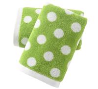 sense gnosis Green Hand Towels Set of 2 Polka Dot Pattern 100% Cotton Absorbent Soft Summer Hand Towels for Bathroom 13 x 29 Inch