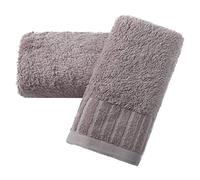 sense gnosis Grey Hand Towel Set of 2 Long Terry Striped Pattern 100% Cotton Super Soft Absorbent Luxury Thick Hand Towel for Bathroom Decor 13 x 29 Inches